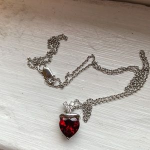 Garnet Diamond Necklace Small Certificate